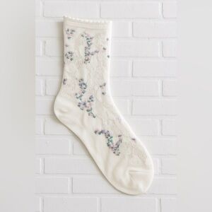 Floral Patterned Socks and Ruffle Top